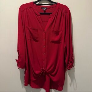 Roz & Ali Red Red Blouse